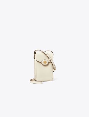 Tory Burch Robinson Spazzolato Phone Crossbody In Shea Butter