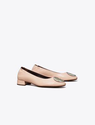Shop Tory Burch Claire Cap-toe Heel, Wide In Shell Pink