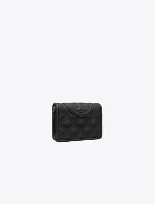 Tory Burch Fleming Matte Bi-fold Wallet In Black