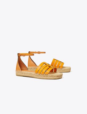 Tory Burch Ines Multi-strap Espadrille Sandal In Orange Lily/brandy