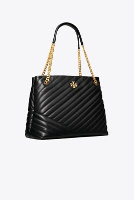 Tory Burch Kira Chevron Tote In Black