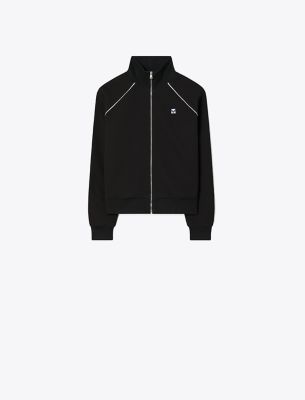 Tory Sport Raglan Sleeve Tech Track Jacket In Black