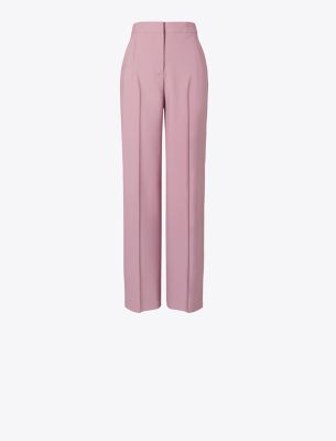 Shop Tory Burch Tailored Wool Pant In Soft Mauve