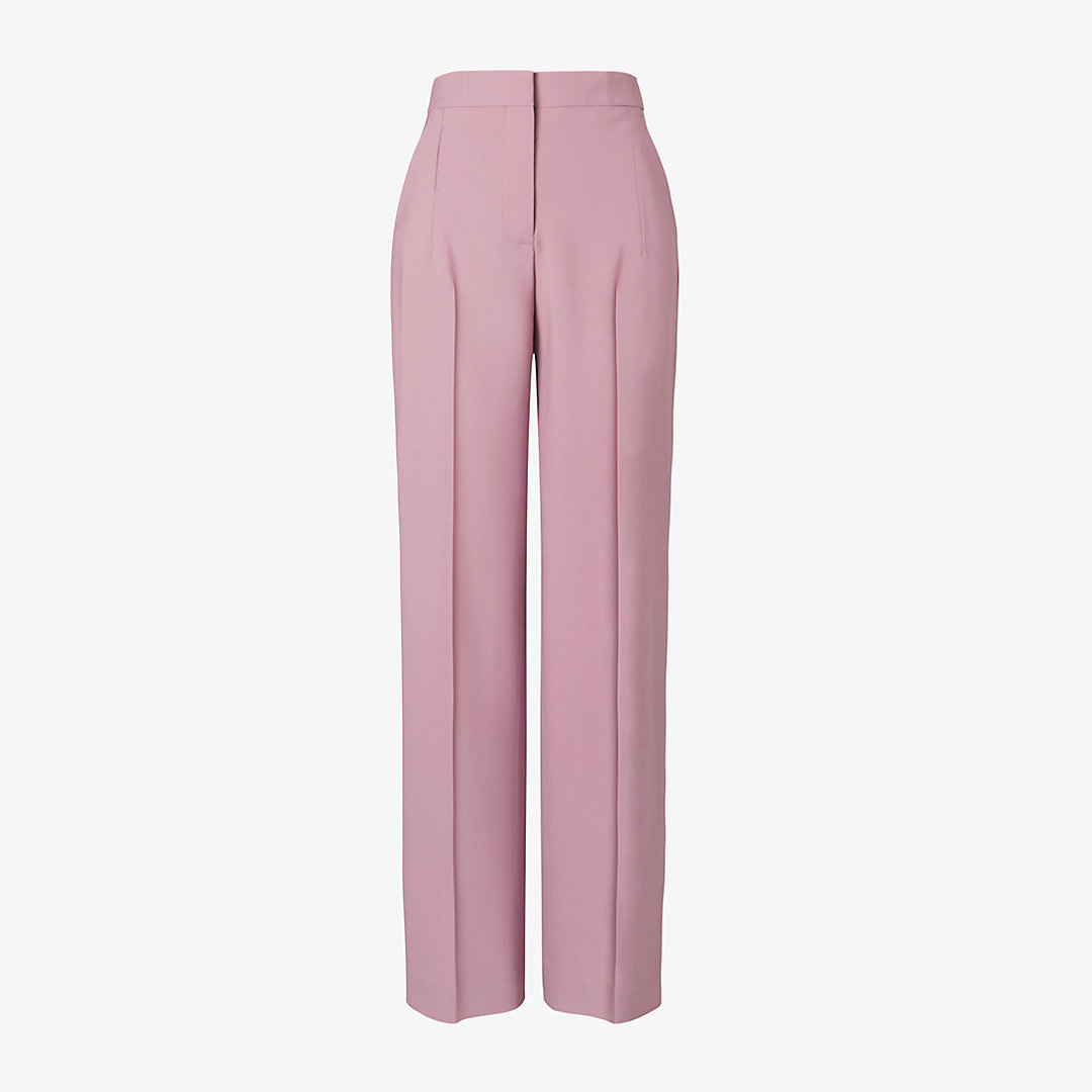 Tory Burch Tailored Wool Pant In Soft Mauve