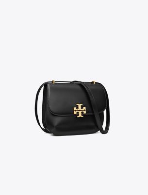 Tory Burch Eleanor Slim Saddlebag In Black