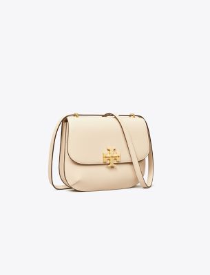 Tory Burch Eleanor Slim Saddlebag In New Cream