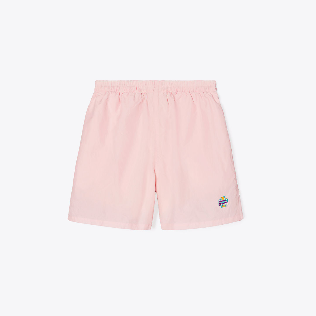 Shop Tory Sport Tory Burch Runner's Camp Short In Stone Pink