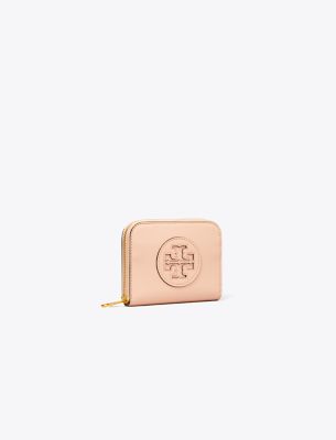 Tory Burch Small Ella Bio Zip Wallet In Blush