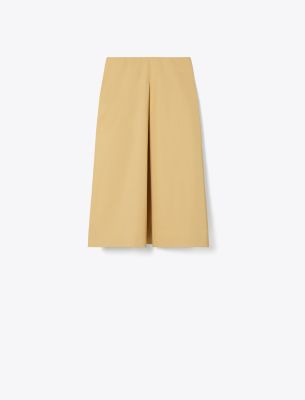 Shop Tory Burch Pleated Poplin Skirt In Summer Sand