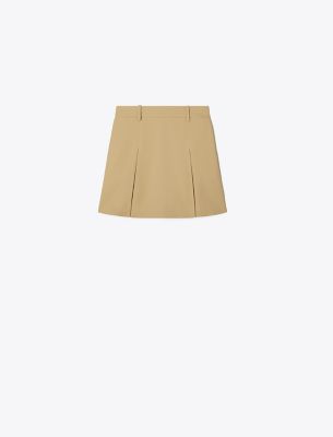 Shop Tory Sport Tory Burch Tech Twill Golf Skirt In Pale Teak