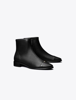 Shop Tory Burch Cap-toe Ankle Boot In Perfect Black