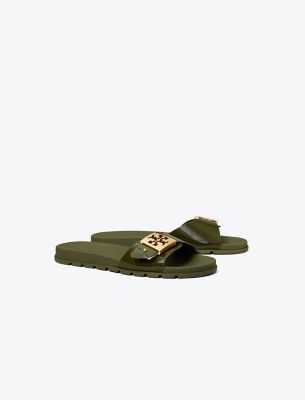 Tory Burch Buckle Slide In Leccio/gold