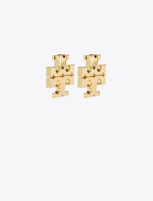 Tory Burch Eleanor Hidden Hoop Earrings In Tory Gold