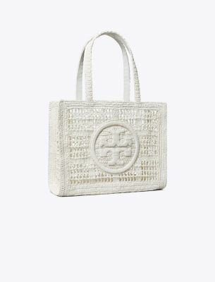 Tory Burch Ella Hand-crocheted Small Tote In White