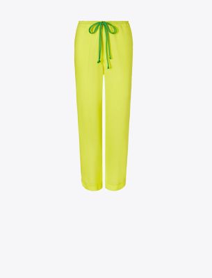 Tory Burch Linen Beach Pant In Bright Lemon Lime