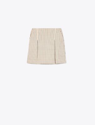 Tory burch pleated shop plaid mini skirt