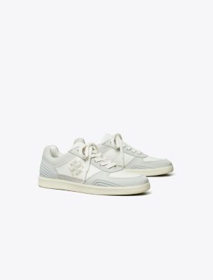 Tory Burch Clover Court Sneaker In Purity/powder Blue