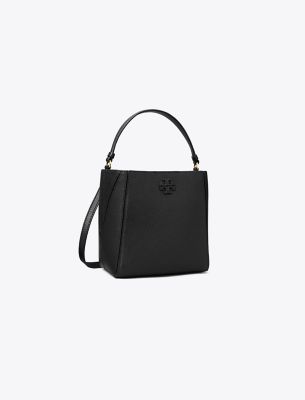 Tory Burch Small Mcgraw Bucket Bag In Black