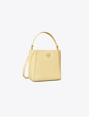 Tory Burch Small Mcgraw Bucket Bag In Lemon Swirl