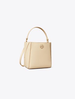 Tory Burch Small Mcgraw Bucket Bag In Neutral