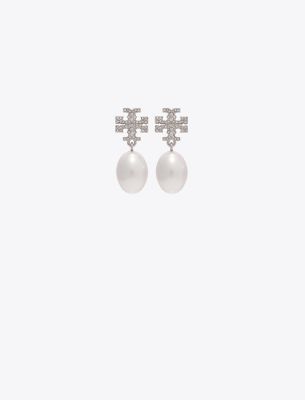 Tory Burch Kira Pavé Pearl Drop Earring