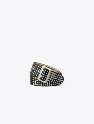 Tory Burch Studded Belt In Black