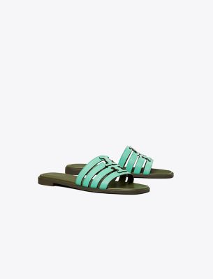 Tory Burch Ines Slide In Celadon Green/leccio