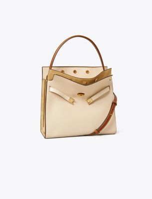 Tory Burch Lee Radziwill Double Bag In New Cream