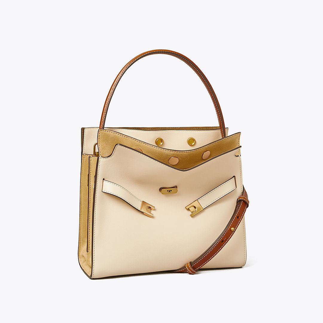 Tory Burch Small Lee Radziwill Double Bag In New Cream