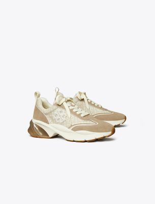 Shop Tory Burch T Monogram Good Luck Trainer In Birch/avola