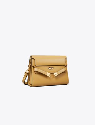 Tory Burch Lee Radziwill Shoulder Bag In Macadamia