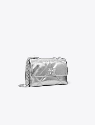 TORY BURCH SMALL KIRA METALLIC DIAMOND QUILT CONVERTIBLE SHOULDER BAG 