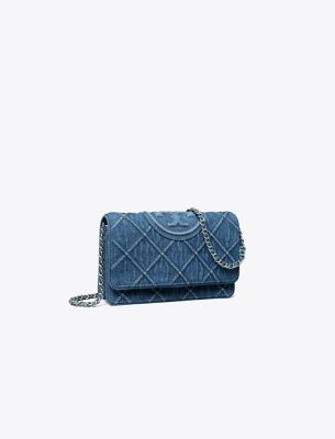 TORY BURCH FLEMING SOFT DENIM CROSSBODY 