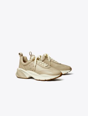 Tory Burch Good Luck Trainer In Stone Grey