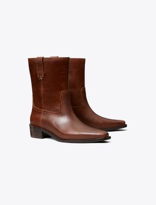 Shop Tory Burch City Western Ankle Boot In Sierra Cognac