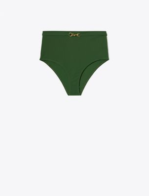 Tory Burch Clip Bikini Bottom In Dark Rainforest
