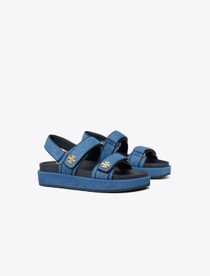 Shop Tory Burch Kira Burch Sandal In Dark Denim/new Navy