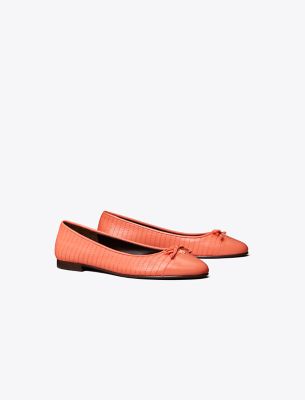 Shop Tory Burch Cap-toe Quilted Ballet In Pembe