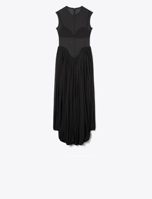 Tory Burch Jersey Drapey Dress In Black