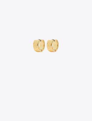 Tory Burch T Monogram Small Hoop Earring In Tory Gold