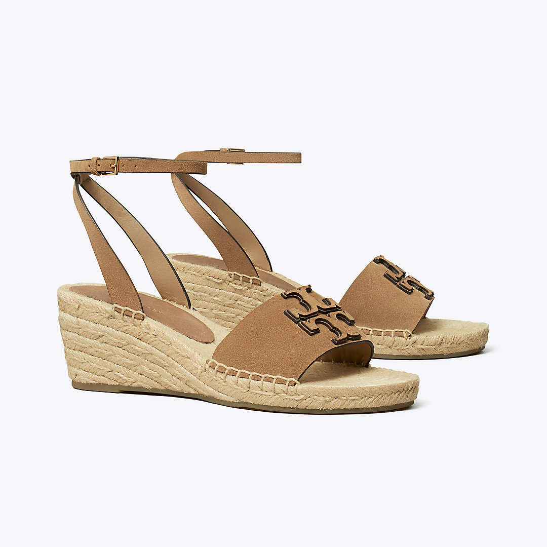 Tory Burch Women's Ines Ankle Strap Espadrille Wedge Sandals In Noisette