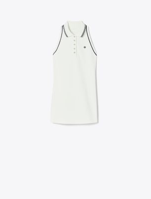 Shop Tory Sport Tory Burch Tech Piqué Racerback Tank Tennis Dress In Snow White/tory Navy