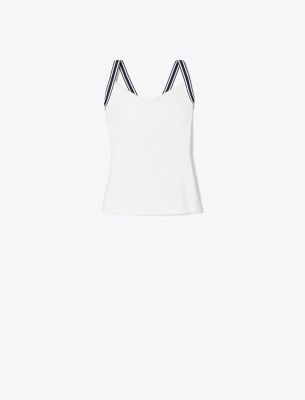 Tory Sport Tory Burch Strappy Jersey Tennis Tank In White