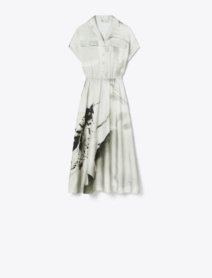 Tory Burch Printed Silk Twill Shirtdress