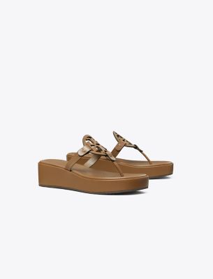 Tory Burch Miller Wedge Sandal In Almond Oats