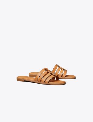 Tory Burch Beige Ines Cage Slide Slippers In Brown