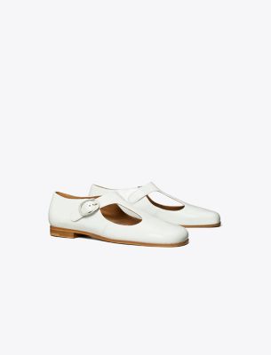 Shop Tory Burch Violet T-strap In Bianco