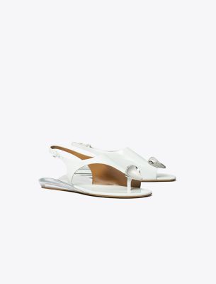 Tory Burch Patos Slingback In Bianco