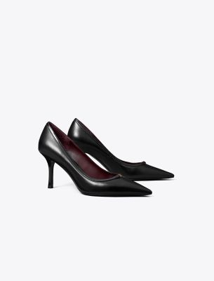 Tory Burch Double T Buckle Pump 80mm In Perfect Black/perfect Black