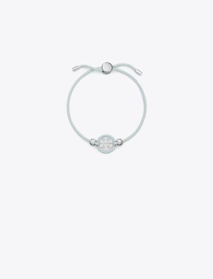 Tory Burch Miller Slider Bracelet In Tory Silver/light Blue